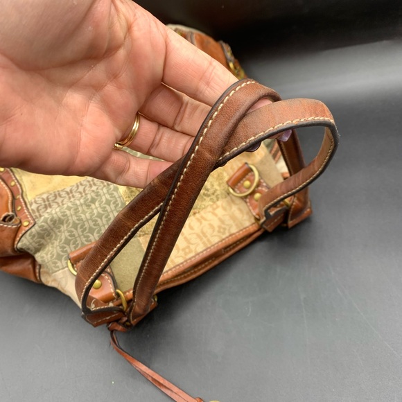 Fossil Vintage Signature Monogram Canvas/Leather Hobo Shoulder Bag - Picture 14 of 16